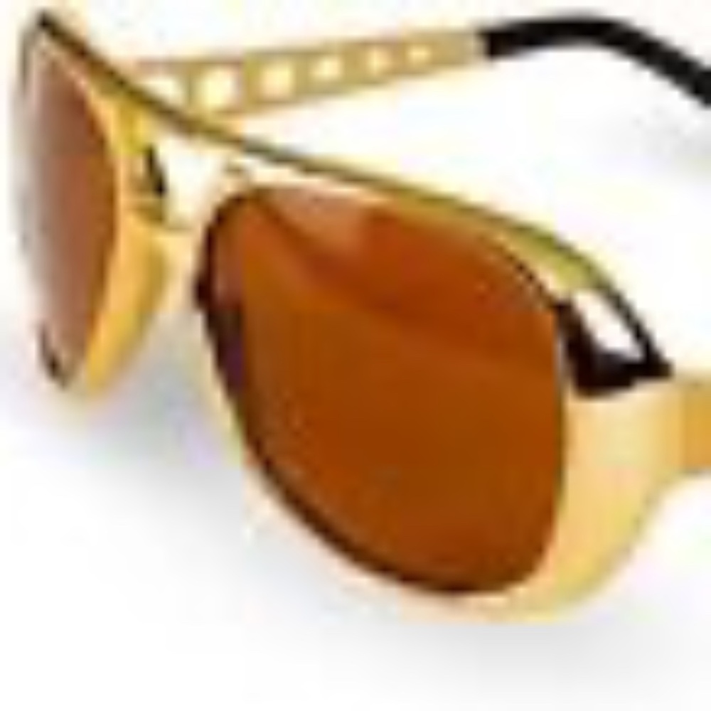 Adult Gold Elvis Aviator Sunglasses 70s  Costume Cosplay Plastic/Metal NWT